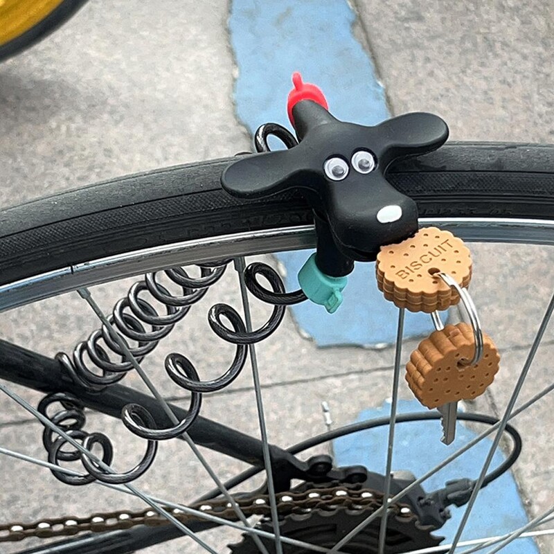 Crtani biskvit Puppy Brdski bicikl Brava Fiksni nosač za krađu Sigurno zaključavanje Prijenosni pribor Bicikl Čelični skuter s O7g5