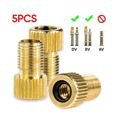 5 buc Adaptor de supapă F/V la A/V Convertor de valoare pentru bicicletă Presta la Schrader Golden Bike Anvelope Adaptor de supapă franceză Accesorii pentru biciclete