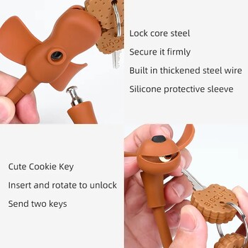 Αντικλεπτική Cute Dog Bike Cable Lock Φορητή κλειδαριά τροχού ποδηλάτου δρόμου Μοναδικά αξεσουάρ MTB Lock Bike