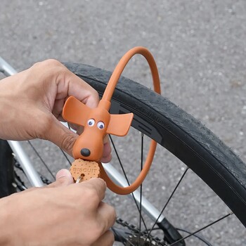 Αντικλεπτική Cute Dog Bike Cable Lock Φορητή κλειδαριά τροχού ποδηλάτου δρόμου Μοναδικά αξεσουάρ MTB Lock Bike