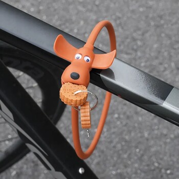 Αντικλεπτική Cute Dog Bike Cable Lock Φορητή κλειδαριά τροχού ποδηλάτου δρόμου Μοναδικά αξεσουάρ MTB Lock Bike