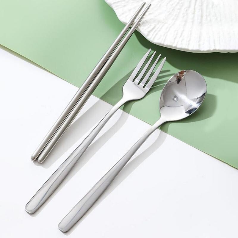 Set de picnic veselă lavabilă cu fermoar Kit de tacâmuri de călătorie Husă portabilă pentru cină Instrument de uz casnic Călătorie lingură de camping