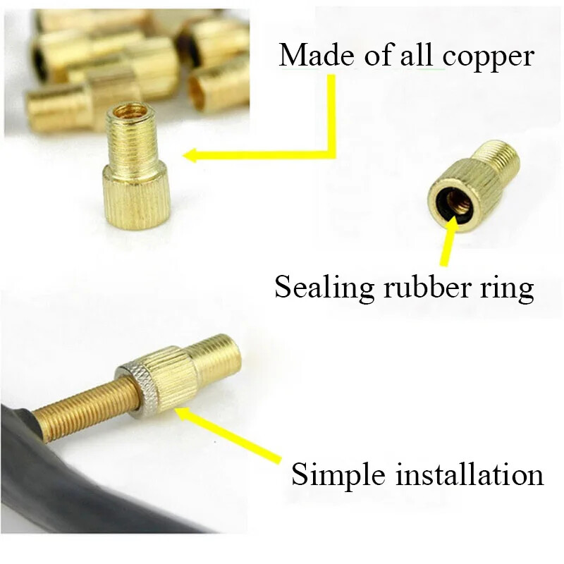 5/10 kom. Adapter ventila za bicikle Presta na Schrader zračnicu gume Transfer Valve Converter Francuski adapter za ventile Dodaci za MTB bicikle