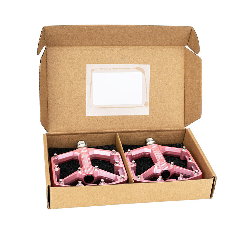 ZTTO MTB šosejas velosipēds CNC alumīnija sakausējuma plakanā pedāļa rozā daļas gludi gultņi 9/16 vītne, liela platība, spēcīgas satvēriena pedāļi