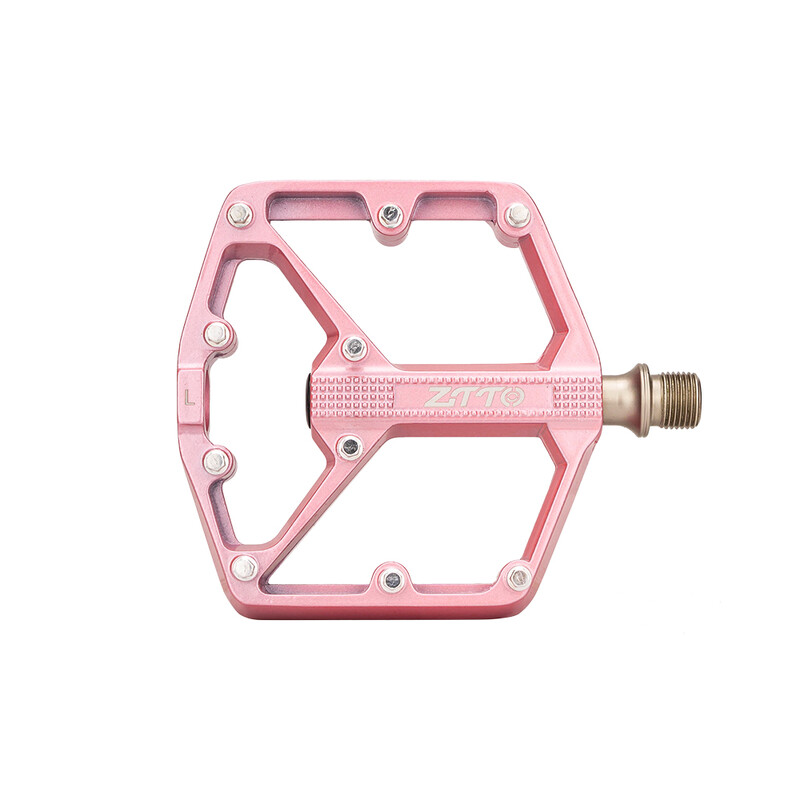 ZTTO MTB šosejas velosipēds CNC alumīnija sakausējuma plakanā pedāļa rozā daļas gludi gultņi 9/16 vītne, liela platība, spēcīgas satvēriena pedāļi