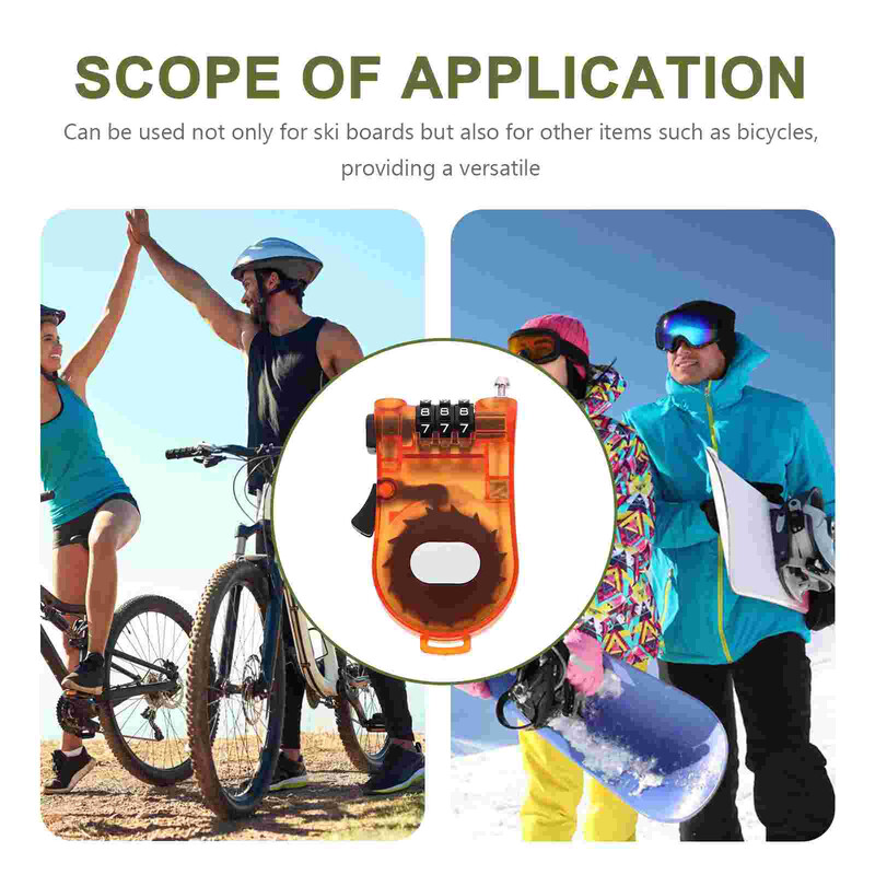 Pretaizdzīšanas kombinēta slēdzene ar kodētu velosipēdu paroli Slēpošanas dēļa drošība Snovborda plastmasas drošība