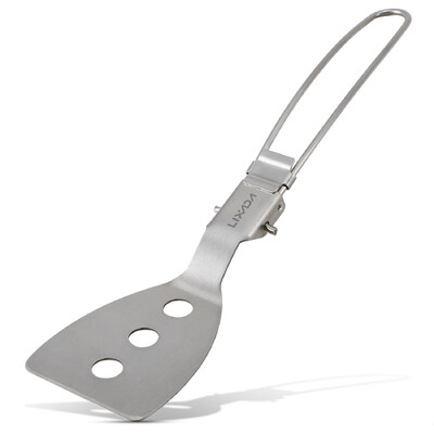 Lixada Spatulă pliabilă din oțel inoxidabil Rotitor de alimente Echipament de camping în aer liber Accesorii pentru gătit Echipament de picnic Materiale de camping