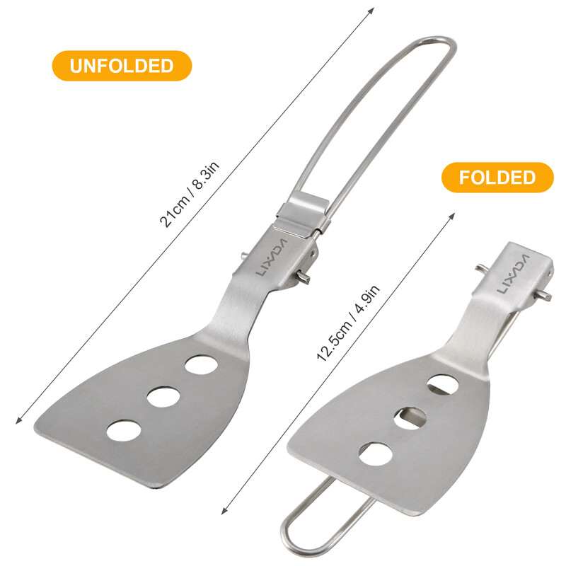 Lixada nerūsējošā tērauda saliekamā lāpstiņa Pārtikas virpotājs āra kempinga piederumi Ēdienu gatavošanas piederumi Piknika aprīkojums Kempinga piederumi