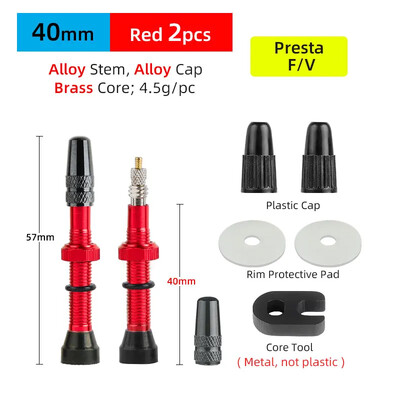 Deemount cestovna MTB guma bez zračnice Presta ventil 40/60 mm mesingani aluminijski F/V zračni ventil, 2 KOM. jezgre, uklonjive mlaznice, dio bicikla