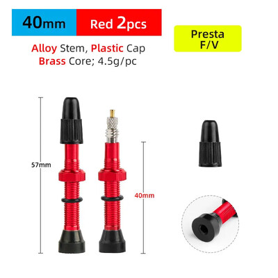 Deemount cestovna MTB guma bez zračnice Presta ventil 40/60 mm mesingani aluminijski F/V zračni ventil, 2 KOM. jezgre, uklonjive mlaznice, dio bicikla