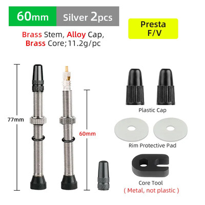 Deemount cestovna MTB guma bez zračnice Presta ventil 40/60 mm mesingani aluminijski F/V zračni ventil, 2 KOM. jezgre, uklonjive mlaznice, dio bicikla