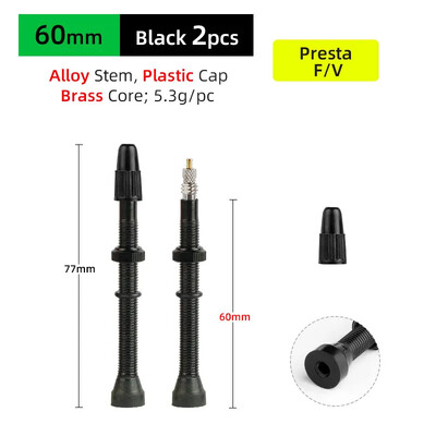 Deemount cestovna MTB guma bez zračnice Presta ventil 40/60 mm mesingani aluminijski F/V zračni ventil, 2 KOM. jezgre, uklonjive mlaznice, dio bicikla