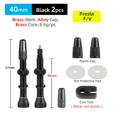 Deemount cestovna MTB guma bez zračnice Presta ventil 40/60 mm mesingani aluminijski F/V zračni ventil, 2 KOM. jezgre, uklonjive mlaznice, dio bicikla