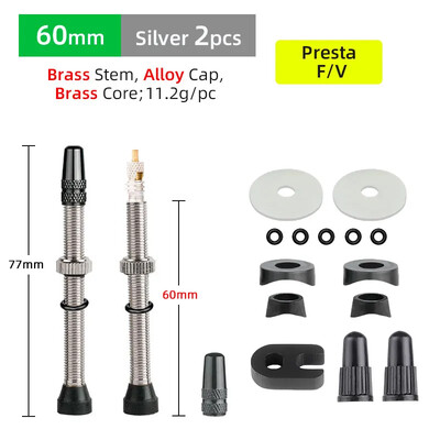 Deemount cestovna MTB guma bez zračnice Presta ventil 40/60 mm mesingani aluminijski F/V zračni ventil, 2 KOM. jezgre, uklonjive mlaznice, dio bicikla
