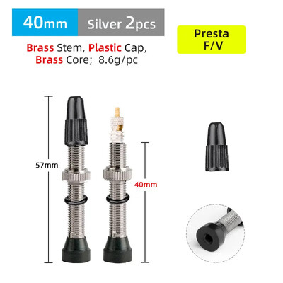 Deemount cestovna MTB guma bez zračnice Presta ventil 40/60 mm mesingani aluminijski F/V zračni ventil, 2 KOM. jezgre, uklonjive mlaznice, dio bicikla