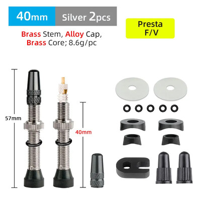 Deemount cestovna MTB guma bez zračnice Presta ventil 40/60 mm mesingani aluminijski F/V zračni ventil, 2 KOM. jezgre, uklonjive mlaznice, dio bicikla