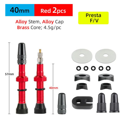 Deemount cestovna MTB guma bez zračnice Presta ventil 40/60 mm mesingani aluminijski F/V zračni ventil, 2 KOM. jezgre, uklonjive mlaznice, dio bicikla