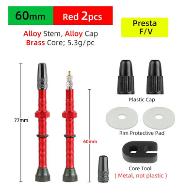Deemount cestovna MTB guma bez zračnice Presta ventil 40/60 mm mesingani aluminijski F/V zračni ventil, 2 KOM. jezgre, uklonjive mlaznice, dio bicikla