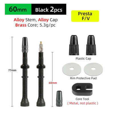 Deemount cestovna MTB guma bez zračnice Presta ventil 40/60 mm mesingani aluminijski F/V zračni ventil, 2 KOM. jezgre, uklonjive mlaznice, dio bicikla
