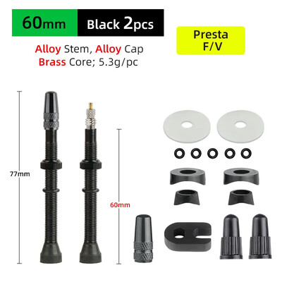 Deemount cestovna MTB guma bez zračnice Presta ventil 40/60 mm mesingani aluminijski F/V zračni ventil, 2 KOM. jezgre, uklonjive mlaznice, dio bicikla