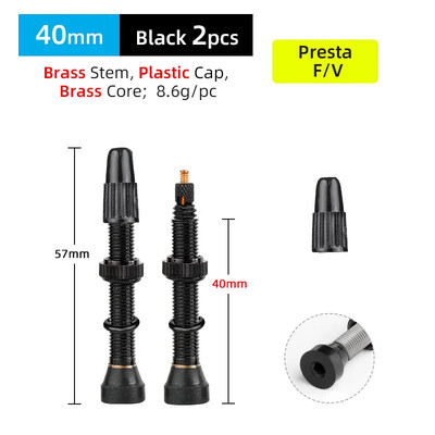 Deemount cestovna MTB guma bez zračnice Presta ventil 40/60 mm mesingani aluminijski F/V zračni ventil, 2 KOM. jezgre, uklonjive mlaznice, dio bicikla