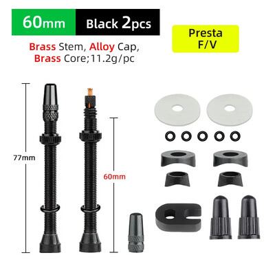 Deemount cestovna MTB guma bez zračnice Presta ventil 40/60 mm mesingani aluminijski F/V zračni ventil, 2 KOM. jezgre, uklonjive mlaznice, dio bicikla