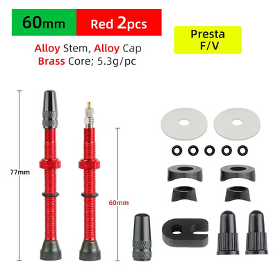 Deemount cestovna MTB guma bez zračnice Presta ventil 40/60 mm mesingani aluminijski F/V zračni ventil, 2 KOM. jezgre, uklonjive mlaznice, dio bicikla