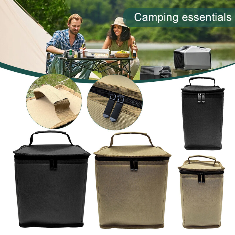 Butāna degvielas tvertnes vāks 600D Oksfordas auduma pārnēsājams gāzes tvertnes uzglabāšanas maisiņš ar rokturi āra kempingam, gatavošanai ceļojumu piknikam