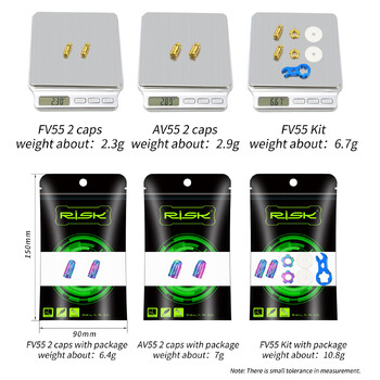 RISK Велосипедна гума Presta Schrader Комплект капачки на клапани Титаниева сплав Велосипед FV55 AV55 Френско-американски клапан Прахов капак Гаечен ключ Инструмент