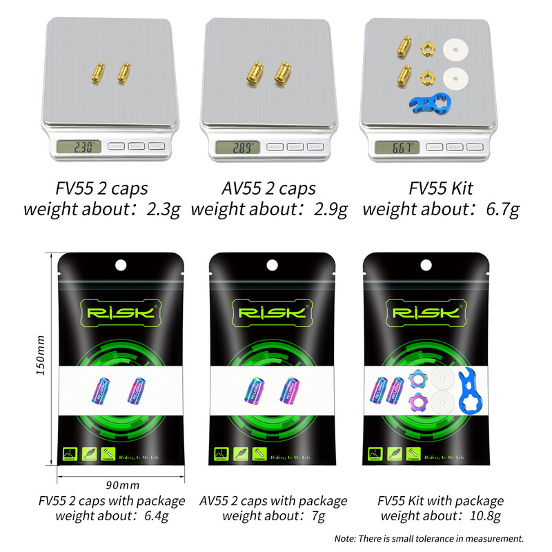 RISK velosipēda riepas Presta Schrader vārstu vāciņu komplekts titāna sakausējuma velosipēdam FV55 AV55 franču amerikāņu vārsta putekļu vāka uzgriežņu atslēgas rīks
