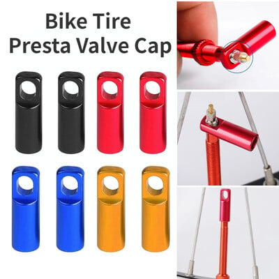 2/4 buc. Capace de supapă Presta pentru anvelope de bicicletă din aliaj de aluminiu Capace de praf pentru supape Protector 2-în-1 instrument de demontare a capacului de miez al supapei de bicicletă