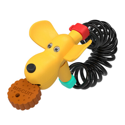 SUSEMSE Jauka suņa formas velosipēda slēdzene kalnu un šosejas velosipēdam, bērnu velosipēdam, velosipēdu piederumi ar 2 cepumu atslēgām, pretaizdzīšanas velosipēda slēdzene