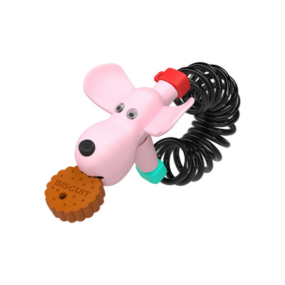 SUSEMSE Jauka suņa formas velosipēda slēdzene kalnu un šosejas velosipēdam, bērnu velosipēdam, velosipēdu piederumi ar 2 cepumu atslēgām, pretaizdzīšanas velosipēda slēdzene