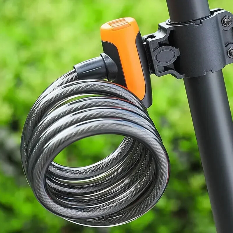 100cm velosipēda slēdzene pretaizdzīšanas kalnu ceļu velosipēda stiepļu ķēdes atslēga atslēgas drošība pretaizdzīšanas jostas stiprinājuma kronšteins velosipēda slēdzene