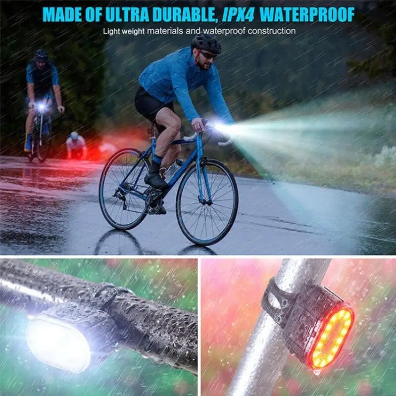 Cyklistické predné a zadné svetlo na bicykel, sada USB nabíjania, svetlomet pre MTB, vodotesné zadné svetlo, LED lampáš, príslušenstvo pre bicykle...