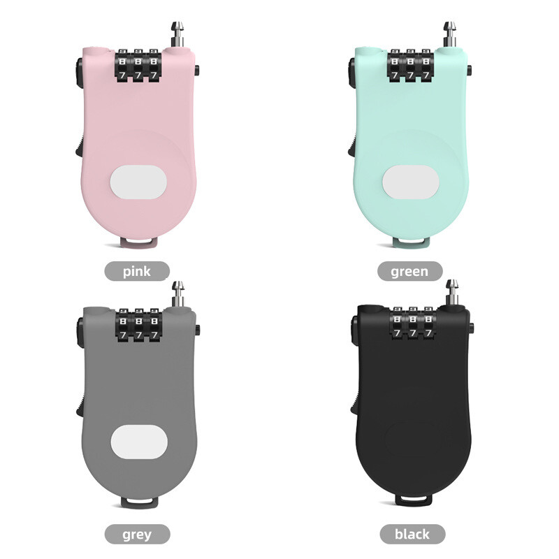 Universālā motocikla ķiveres paroles atslēga Teleskopiskā stiepļu troses kabelis pretaizdzīšanas drošības slēdzene Čemodāna ķivere paroles atslēga