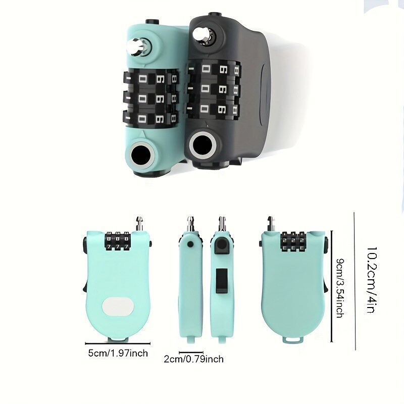 Universālā motocikla ķiveres paroles atslēga Teleskopiskā stiepļu troses kabelis pretaizdzīšanas drošības slēdzene Čemodāna ķivere paroles atslēga