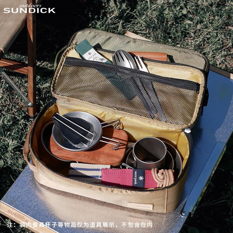 Kempinga soma galda piederumu maisiņš Lielas ietilpības galda piederumu rokassomiņa Pārnēsājama āra piknika soma ceļojumu piederumiem