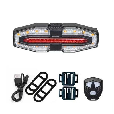 Velosipēda pagrieziena signāla aizmugurējais lukturis tālvadības velosipēda lukturi LED USB uzlādējams velosipēda lukturis velosipēda bezvadu brīdinājuma aizmugurējais lukturis
