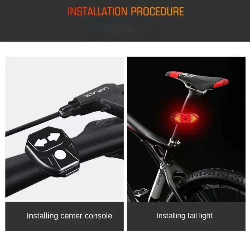 Velosipēda pagrieziena signāla aizmugurējais lukturis tālvadības velosipēda lukturi LED USB uzlādējams velosipēda lukturis velosipēda bezvadu brīdinājuma aizmugurējais lukturis