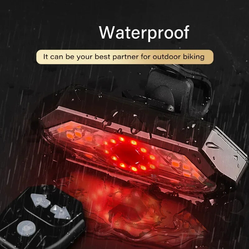 Velosipēda pagrieziena signāla aizmugurējais lukturis tālvadības velosipēda lukturi LED USB uzlādējams velosipēda lukturis velosipēda bezvadu brīdinājuma aizmugurējais lukturis