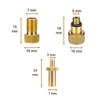 3 бр. Адаптер за прехвърляне на вентил за велосипедни колела SV AV DV за помпа за пътни и MTB гуми