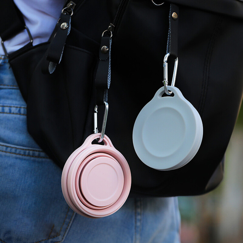 Šalica za vodu od 180 ml, sklopiva s poklopcem, prijenosna kava za putovanja na otvorenom, čaj za piće, teleskopska, 1 kom sklopivi mini silikonski pribor