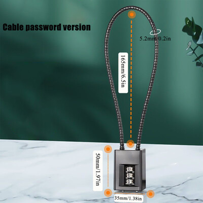 3 skaitmenų kombinuotas užraktas, kombinuotas kabelio užraktas – įbrėžimams atspari dažų apdaila, skirta namų užrakinti ir saugai