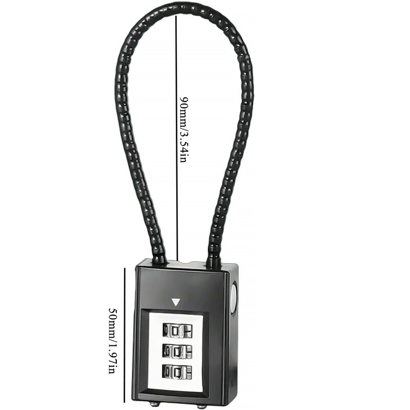 3 skaitmenų kombinuotas užraktas, kombinuotas kabelio užraktas – įbrėžimams atspari dažų apdaila, skirta namų užrakinti ir saugai