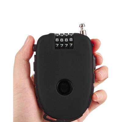 Pretaizdzīšanas motocikla ķiveres slēdzene, 4 ciparu izvelkama motocikla piekaramā slēdzene, atiestatāma kombinētā bloķēšanas riteņa paroles bloķēšanas bagāža