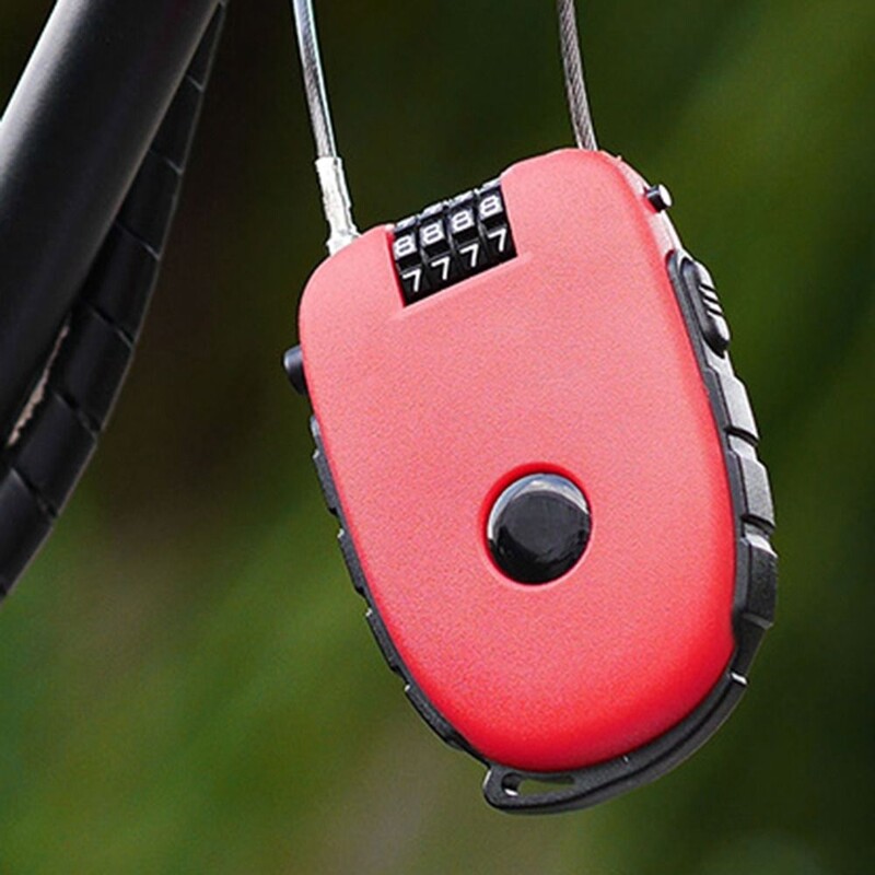 Pretaizdzīšanas motocikla ķiveres slēdzene, 4 ciparu izvelkama motocikla piekaramā slēdzene, atiestatāma kombinētā bloķēšanas riteņa paroles bloķēšanas bagāža