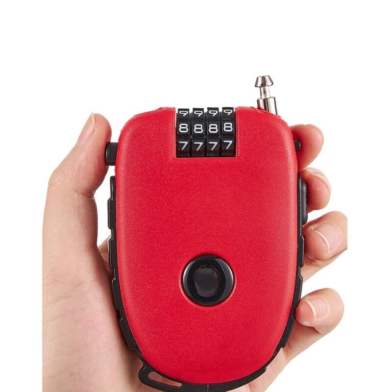 Pretaizdzīšanas motocikla ķiveres slēdzene, 4 ciparu izvelkama motocikla piekaramā slēdzene, atiestatāma kombinētā bloķēšanas riteņa paroles bloķēšanas bagāža