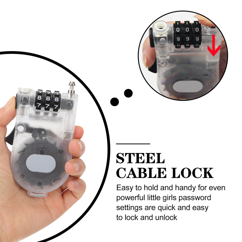 Snieglentės saugos užraktas Nešiojamos slidinėjimo spynos Apsauginės dviračio užraktai, koduojami apsaugos nuo vagystės įranga slidinėjimo stiprinimo kabelio slaptažodis