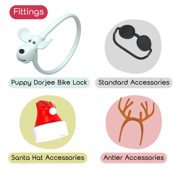 SUSEMSE Cute Silicone Bike Lock Christmas Series за планински велосипеди и шосейни велосипеди, детски велосипеди Аксесоари за велосипеди Защитна ключалка за велосипеди против кражба